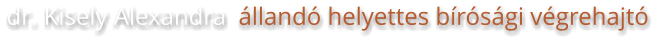 dr. Kisely Alexandra  állandó helyettes bírósági végrehajtó
